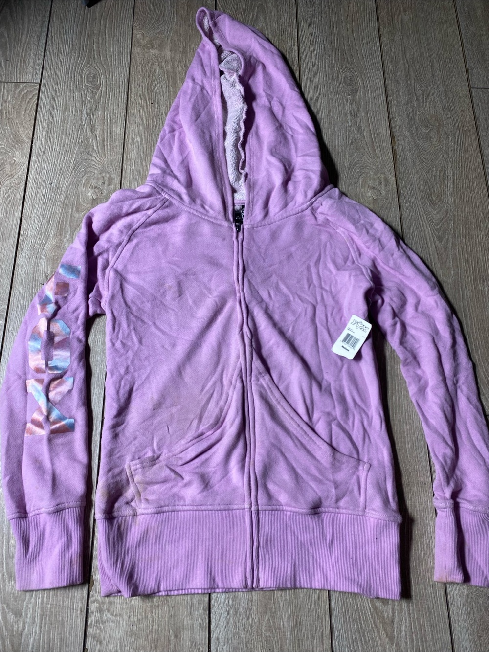 Vintage Style Fox Racing Riders Co Purple Hoodie Zip Up Shimmer Arm Spellout
